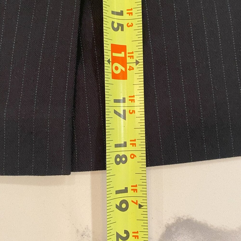 Banana Republic - 90s, Pinstriped, Back Split, Black, Blue, Skirt - Size 10 - Picture 3 of 7